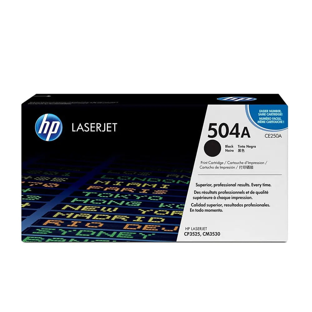 HP 504A Black Original LaserJet Toner Cartridge, CE250A Quality Printers