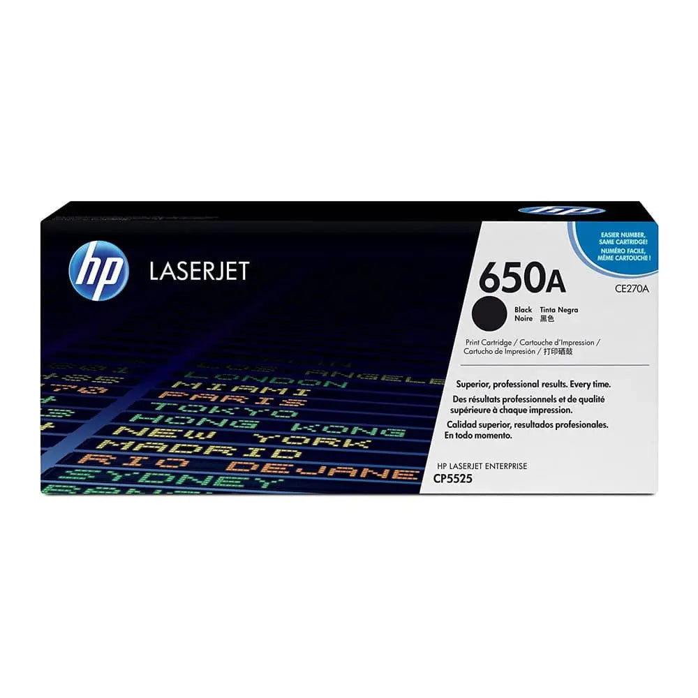 HP 650A Black Original LaserJet Toner Cartridge, CE270A Quality Printers
