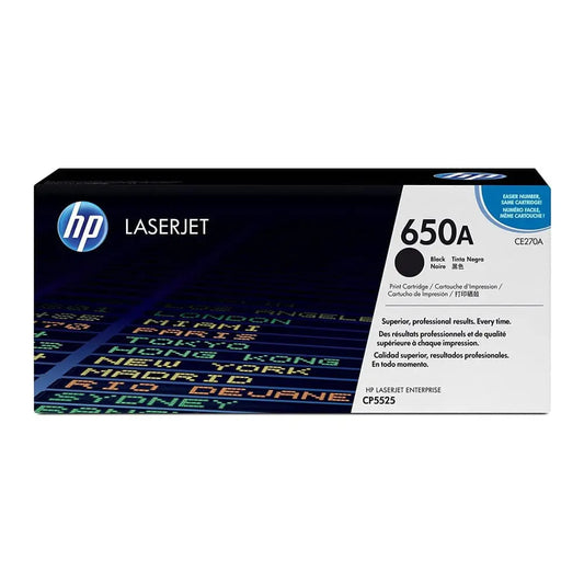 HP 650A Black Original LaserJet Toner Cartridge, CE270A Quality Printers