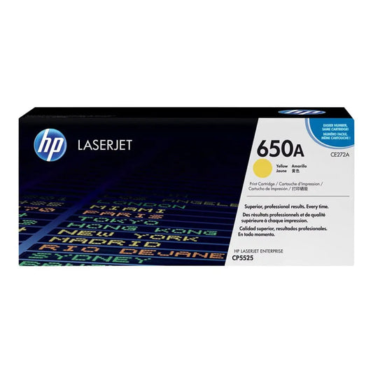 HP 650A Yellow Original LaserJet Toner Cartridge, CE272A Quality Printers